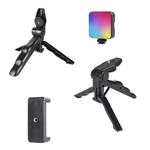 Combo Influencer 4-en-1: Trípode, Micrófono, Luz LED y Control Bluetooth Rgb